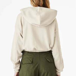 Bella Canvas Sweat à capuche court en molleton Gris - Product Image 4