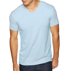 T-shirt pour homme en coton 100% épais 240g, écologique, à séchage rapide, respirant, décontracté chic, col en V, manches courtes, couleur unie - Product Image 1