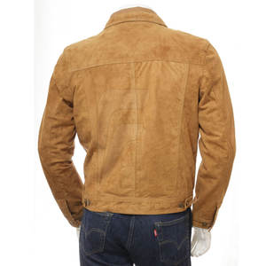 Veste en cuir suédé pour hommes Veste d'hiver à l'extérieur Veste en cuir de couleur unie pour hommes Vente en gros - Product Image 2