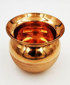 Antique copper lota water pot with hand beaten texture perfect for health conscious users and religious practitioners - Product Image 5