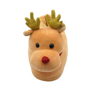 Pantofole in peluche a forma di <span class=keywords><strong>cervo</strong></span> all'ingrosso, personalizzabili per Natale, pantofole da interno in peluche a forma di animale - Product Image 2