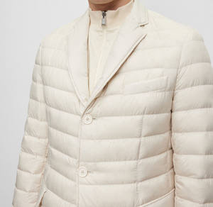 Quilted Custom Logo Printing <b>Turtleneck</b> Long Sleeve Solid Plain Color Zipper Breathable Soft Shell <b>Men</b> Puffer Jacket - Product Image 3