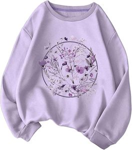 เสื้อสเวตเชิ้ตลายดอกไม้สำหรับผู้หญิง แขนยาว ทรงหลวม คอกลม แบบสวม ใส่ทำงานได้ สไตล์ลำลอง - Product Image 1