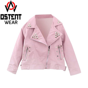 Blouson en cuir de mouton rose sur mesure pour homme, coupe-vent chauffant à col montant et fermeture éclair frontale, style décontracté et urbain, vente en gros - Product Image 2
