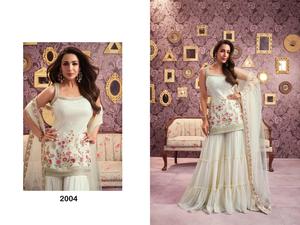 ชุดท็อปและกางเกงผ้าจอร์เจตต์ปักลายลูกปัด ล่าสุด คอลเลคชั่นสำหรับงานเทศกาลและงานปาร์ตี้ - Product Image 5