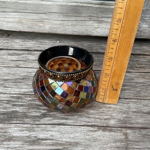 Partylite <b>mosaic</b> <b>glass</b> candle holder, Global Fusion <b>Mosaic</b> <b>Glass</b> <b>Tile</b> Tealight Votive Candle Holder. Brand new. In original box. - Product Image 1