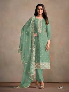 Designer Organza Soie Avec Broderie Salwar Costume Femme Fabricant De Mode Et Fournisseur De Surat - Product Image 2