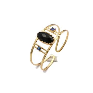 Brazalete de tres piedras preciosas de Topacio Azul, joyería, brazalete de iolita chapado en oro, conjunto de puntas, pulsera de piedras preciosas pequeñas cuadradas - Product Image 5