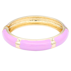 Braccialetti con cerniera in smalto di colore nero braccialetti alla moda placcati in oro - Product Image 2