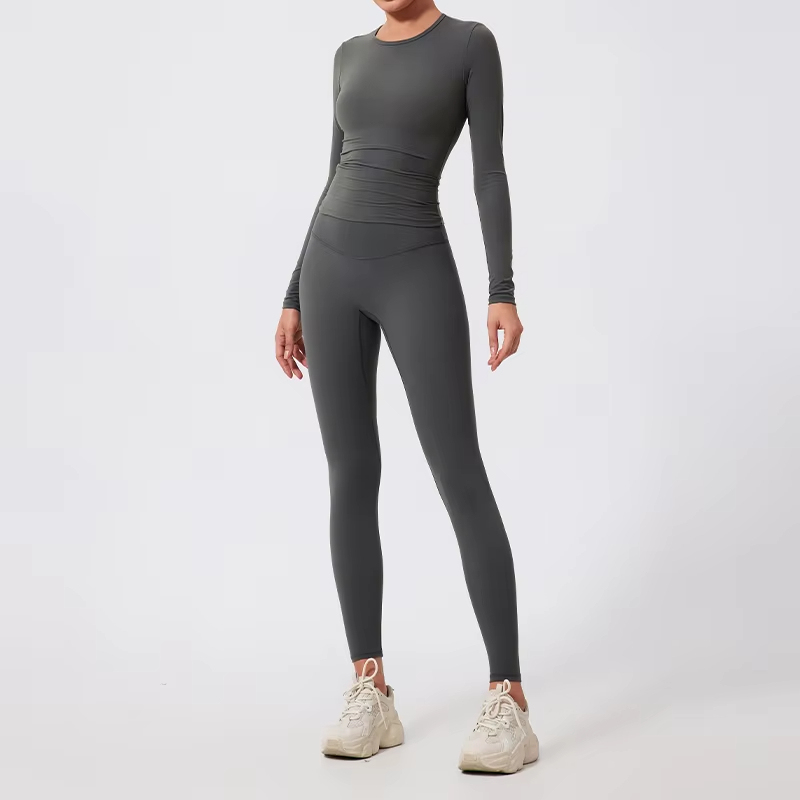 New Style Workout Jumpsuit Gym Yoga Clothes Sportswear Women Short Sports Jumpsuit Long Sleeves Fitness Yoga Sets