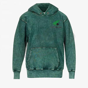 Sweat à capuche délavé à l'acide pour hommes en coton mélangé confortable Pullover Hoodie Basics Logo personnalisé Streetwear Vente en gros - Product Image 4