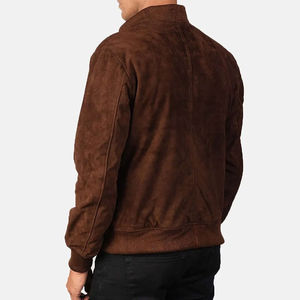 Solid Color Best Selling Men's Leather <b>Suede</b> Canvas <b>Jacket</b> High Quality Front Logo Breathable Windproof Winter Customizable - Product Image 3