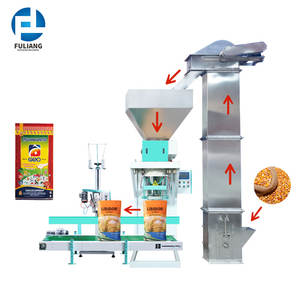 Machine <span class=keywords><strong>d</strong></span>'emballage de granulés de bois de 25 kg et 50 kg avec ligne <span class=keywords><strong>d</strong></span>'emballage à trémie, machine de remplissage de sacs ouverts pour engrais de riz, fournie par l'usine - Product Image 1