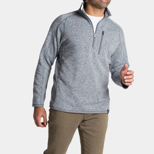 Sweat-shirt à col roulé mi-zippé pour homme personnalisé, 100% coton biologique, taille plus, épaules tombantes, sweat-shirt uni à quart de zip pour homme - Product Image 6