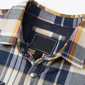 เสื้อเชิ้ตแฟลนเนลแขนสั้นทรงโอเวอร์ไซส์ พิมพ์ลาย ริงเกอร์ สำหรับฤดูร้อน ผู้ชาย ผ้าฝ้ายคุณภาพสูง ติดกระดุม - Product Image 4