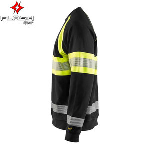 Construction Sweatshirt for Men <b>Hi</b> <b>Vis</b> Work Wear <b>Running</b> Black/Yellow Reflective Safety <b>Hi</b> <b>Vis</b> Work Sweatshirt - Product Image 3
