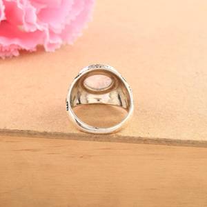 Arco Iris piedra lunar piedra preciosa martillado bisel ajuste banda oxidada anillo Boho joyería antigua Plata de Ley 925 - Product Image 5