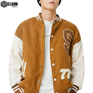 2025 nouveautés veste universitaire en cuir de laine pour hommes de haute qualité élégante chaude et idéale pour les vêtements décontractés veste universitaire - Product Image 1