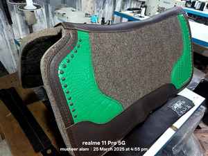 แผ่นรองอานม้าแบบตะวันตกลายหนังจระเข้ พร้อมหนังแท้สำหรับขี่ม้า - Product Image 3