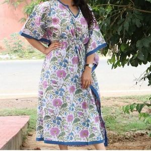 Caftán Transpirable Estampado a Mano, Elegante y Casual para Mujer, Estilo Hippie, Largo hasta el Suelo, Ropa Casual ODM para Club, OEM ODM - Product Image 1