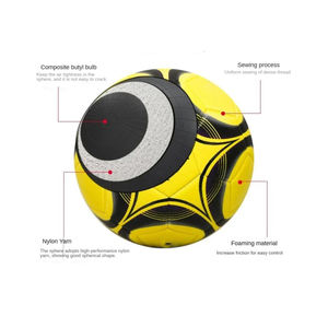 Balón de fútbol de cuero PU de alta calidad, tamaño 5 DE UNIÓN térmica, Fútbol con logotipo personalizado, novedad - Product Image 2