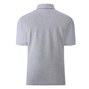 Chemises polo coupe ajustée à demi-fermeture éclair pour hommes Chemises polo quart manches courtes en coton gris chiné Chemises polo grande taille Collection 2025 pour hommes - Product Image 2