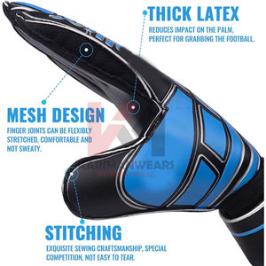 Gants de gardien de but OEM ODM, paume en mousse souple, livraison rapide, prix d'usine, vente en gros, gants de gardien de but personnalisés OEM, antidérapants, durables - Product Image 3