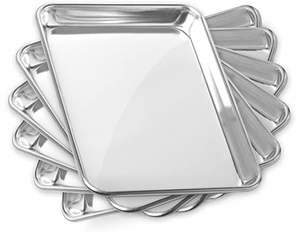 Plateau de service personnalisé en acier inoxydable poli, écologique, avec poignée, pour le petit-déjeuner, le thé, le café, les desserts et l'utilisation de la coiffeuse - Product Image 6