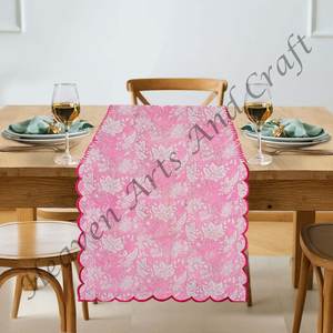 Milieu du siècle Vintage Look 100% coton broderie bord chemin de Table imprimé fleuri indien main bloc maison mariage décor pour mariage - Product Image 3