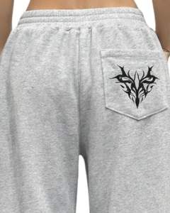 Pantalones Deportivos Anchos con Estampado Tribal Gris Personalizados de Fabricación Propia, Pantalones Deportivos Holgados de Felpa para Hombre y Mujer, Estilo Urbano, OEM Personalizado - Product Image 4