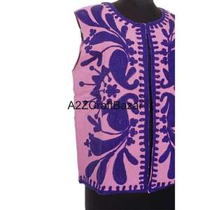 Chaqueta Bomber de Algodón Bordada a Mano para Mujer, Estilo Suzani, Mangas Regulares, Estilo Bohemio Tradicional, para Otoño e Invierno, para Fiestas - Product Image 2