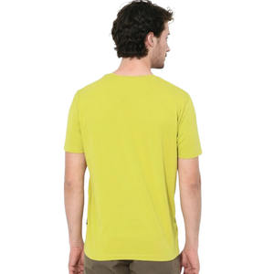 Venta al por mayor de camisetas casuales de los hombres de color sólido de cuello de manga corta suave transpirable de punto de LICRA/poliéster Regular Fit 210g a granel - Product Image 3