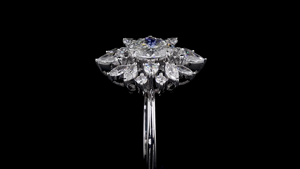 Anillo de Diamante Cultivado en Laboratorio con Corte Ovalado y Diamantes Laterales en Forma de Marquesa y Pera |   Joyería Fina de Lujo - Product Image 4