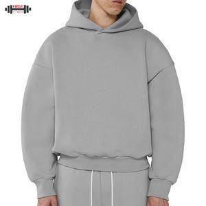 Invierno Streetwear Sudadera con capucha Drop Shoulder French Terry Fleece No String Unisex Alta calidad Oversized Boxy Lined Custom - Product Image 3