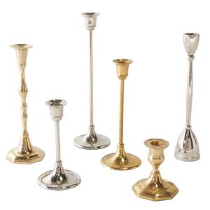 Creative <b>Silver</b> & Gold Combination Metal <b>Candlestick</b> Holder Luxury Christmas Home Wedding Decoration Shiny Finish Candle Stands - Product Image 1