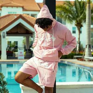 Chaqueta de chándal cortavientos con logotipo unisex, chándal corto de dos piezas de nailon para correr, pantalones cortos, conjuntos cortavientos para hombre - Product Image 5