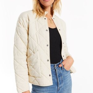 Veste manteau matelassé de couleur blanche pour femmes, veste matelassée de haute qualité, veste matelassée design pour femmes, pour l'hiver - Product Image 1