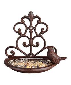 Mangeoire à oiseaux en métal suspendue résistante aux intempéries Porte-graines pour oiseaux sauvages en plein air Construction en fer durable pour la décoration de pelouse de jardin - Product Image 4