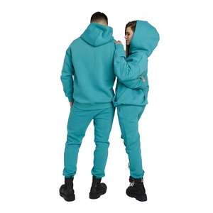 Conjunto de chándal Unisex esencial de invierno con Sudadera con capucha de lana cálida y pantalones de Jogger perfectos para ropa de calle y ropa informal diaria - Product Image 3