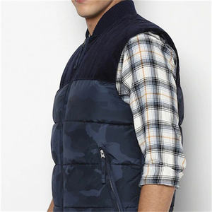 Chaleco acolchado de cuello redondo de alta calidad para hombre, ligero, transpirable, de nailon/poliéster, cálido, impermeable, con cremallera, logotipo para exteriores - Product Image 6