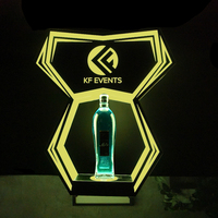 Présentoir de bouteilles LED personnalisé portable avec base lumineuse LED pour bière/vin/présentation