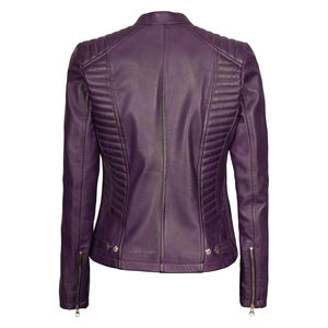 Veste en cuir véritable pour femmes, logo personnalisé, OEM, cuir d'agneau véritable, cuir de vache, haute couture, vente en gros, usine - Product Image 6