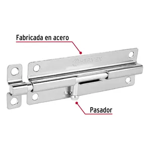 Scatola HERMEX da 6 'perni a barilotto in acciaio cromato 6 bulloni per porte e finestre - Product Image 2