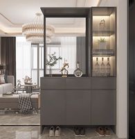 Meuble à chaussures d'entrée en bois massif, style moderne et simple, réglable, avec cloison intégrée, pour salon et maison