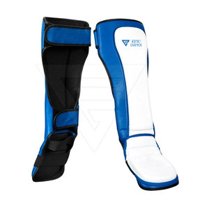 Espinilleras Deportivas Profesionales para Adultos, Cuero PU Genuino, Kickboxing, Entrenamiento de Combate, Protector de Piernas, Equipo de Protección EPIC SPORTS - Product Image 2
