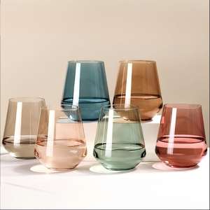 Copa de Vino Corta Tipo Globo, Cristal Soplado a Mano, Cristalería de Color, Clásica, 502 ml, Ecológica, para Bodas, Cumpleaños, Día de la Madre - Product Image 2