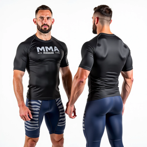 เสื้อกันผดผื่นแบบเต็มตัวแขนสั้นเสื้อออกแบบซับลิเมตสำหรับ MMA และประสิทธิภาพชุดกิโมโน - Product Image 1
