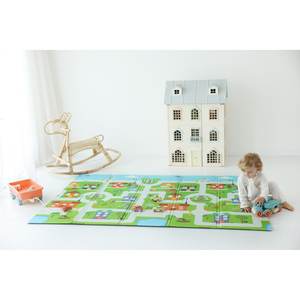 Alfombra de juego para bebés XPE de un solo lado, 100x140x1,2 cm, ciudad de espuma no tóxica impermeable enrollable - Product Image 4