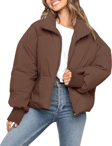 Chaqueta Acolchada Ligera de Algodón Teñido Liso para Mujer, Abrigo Informal Aislante, Impermeable y Cortavientos para Uso Diario, a la Moda - Product Image 2
