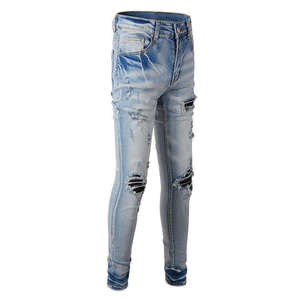 Jeans de Mezclilla para Hombre, Corte Recto, Cintura Media, Lavado Medio, 100% Algodón, Secado Rápido, con Logotipo Personalizado - Product Image 6